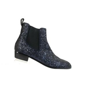 J Crew Chelsea Navy Glitter Ankle Sequin Boots Size 9 Women's